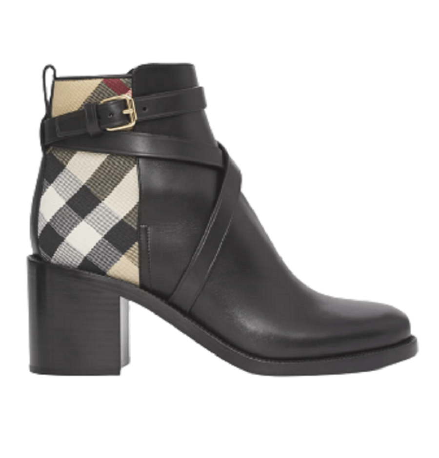 Giày Burberry House Check Leather Ankle Boots 'Archive Beige'