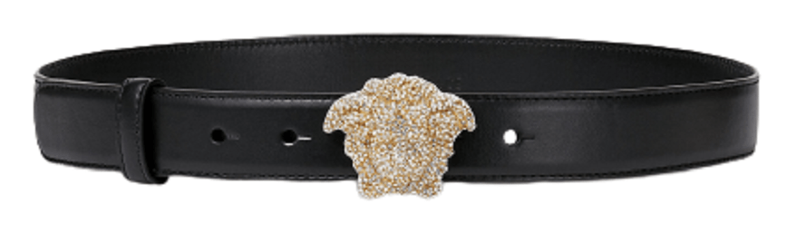 Thắt Lưng Versace La Medusa Crystal Leather Belt Black DCDD442-1A01051-1B00V