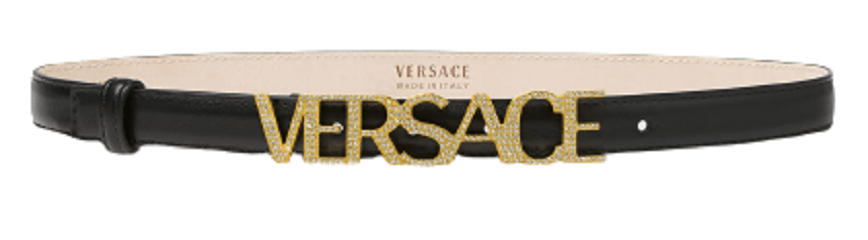Thắt Lưng Versace Logo Crystal BElt Black 1002202-1A01051-1B00V