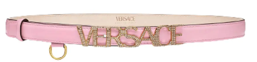 Thắt Lưng Versace Logo Crystal Belt Pink 1002202-1A01051-1P56V