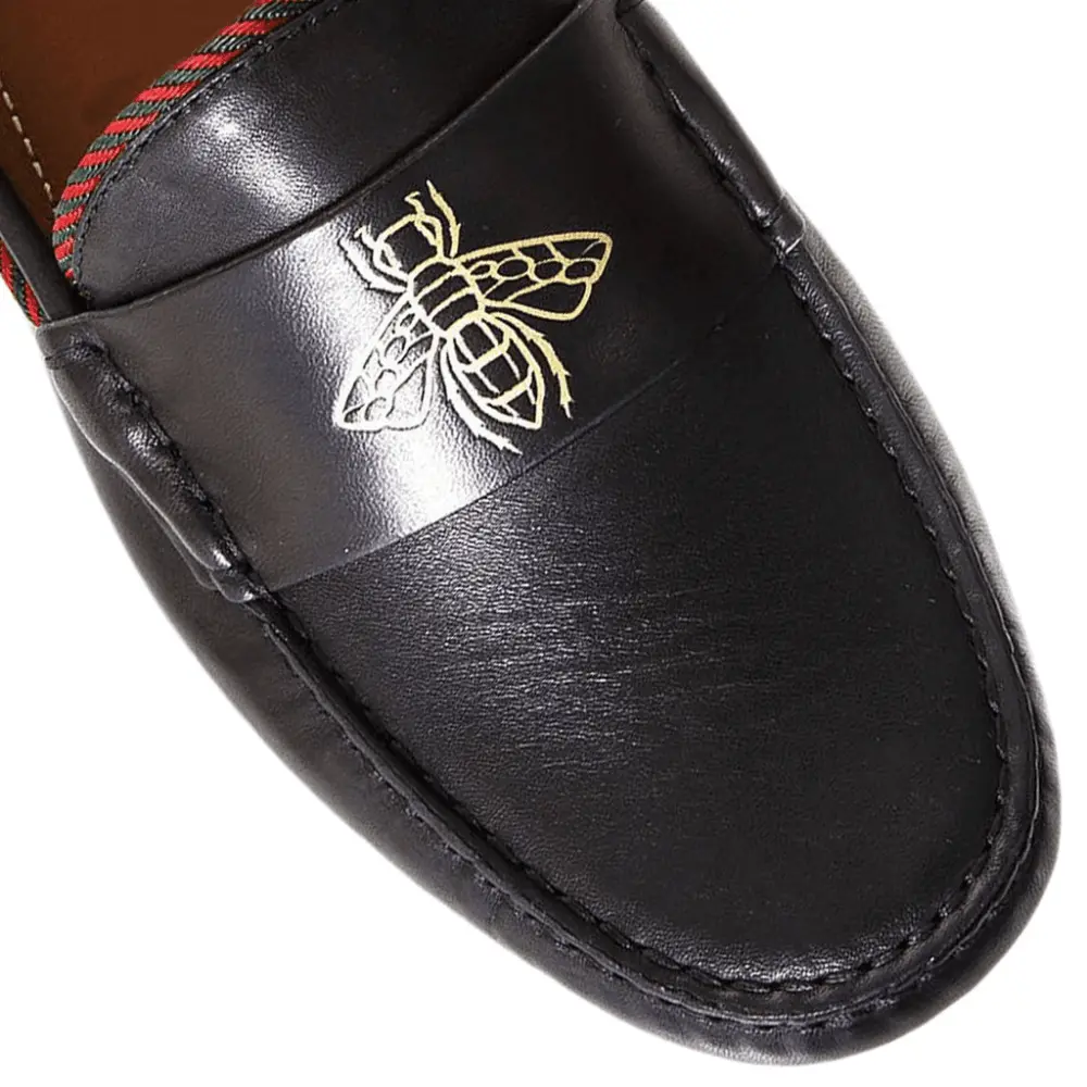 Giày Gucci Loafer Bee Driver Black 497117-BTRR0-1124 - Ảnh 4