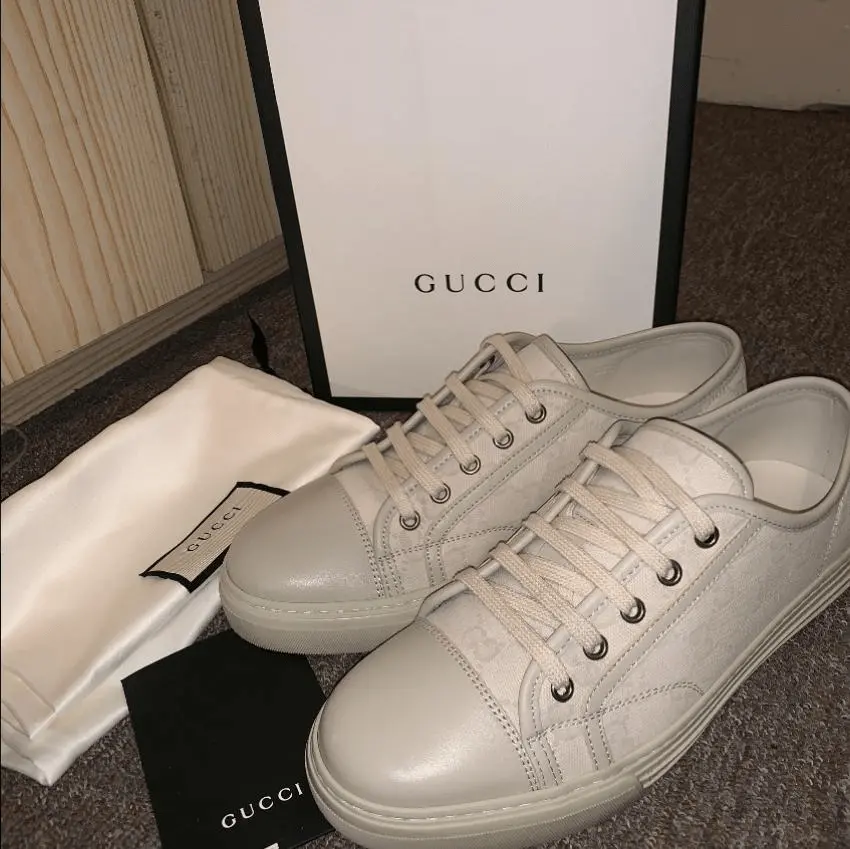 Alternative view of Giày Gucci GG Low 'Cotton Washed - White' 426189-FV590-9073