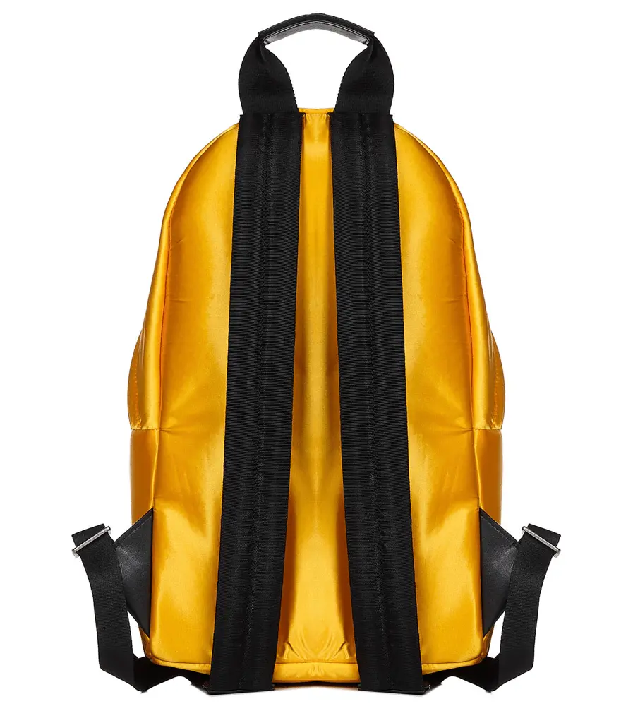 Túi Palm Angels Curved Logo Yellow Nylon Backpack PMNB012F21LEA0011801 - Ảnh 3