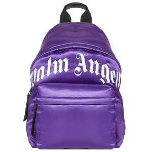 Túi Palm Angels Curved Logo Purple Nylon Backpack PMNB012F21LEA0013701