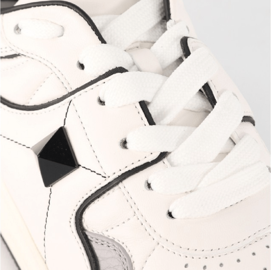 Giày Valentino One Stud Low Top Nappa White Black WY2S0E71NWN0N2 - Ảnh 3