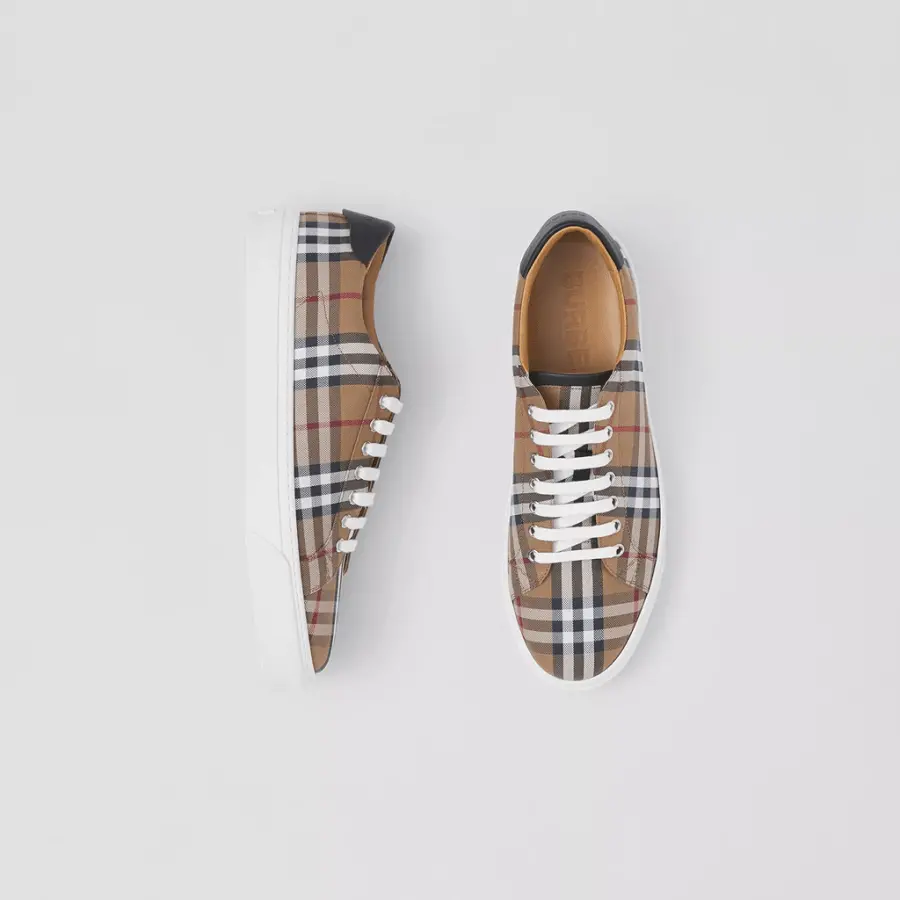 Giày Burberry Check Cotton Leather 'Birch Brown' 80481561 - Ảnh 5