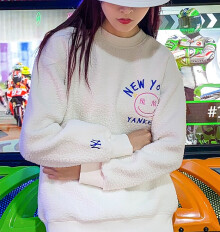 Alternative view of Áo MLB Like Smile Fleece Mega NY Yankees White 3AMTF5516-50CRS