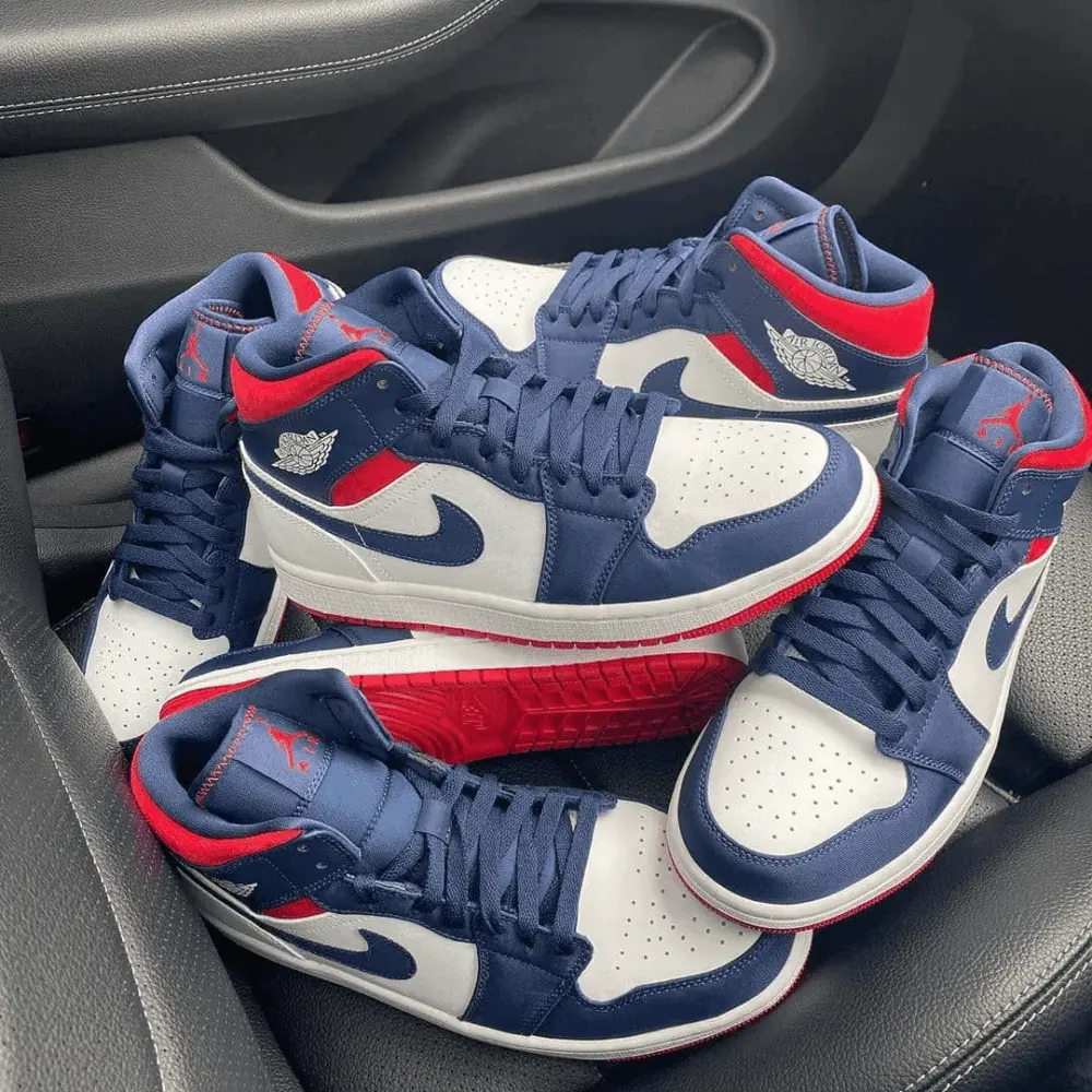 Giày Nike Air Jordan 1 Mid GS 'USA Olympic' BQ6931-104 - Ảnh 5
