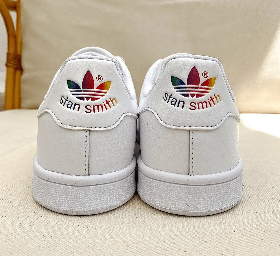Giày Adidas Stan Smith J 'White Rainbow' EH0739 - Ảnh 3