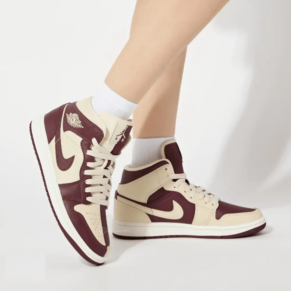 Giày Nike Air Jordan 1 Mid 'Split Beach Cherrywood Red' DR0501-200 - Ảnh 4
