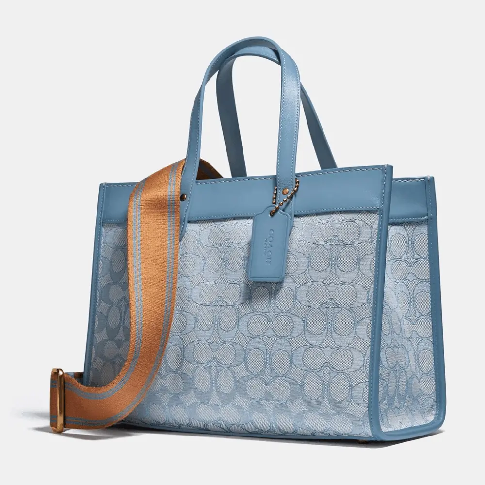 Túi Coach Womens Field Totte Bag 30 In Signature Jaccquard C3282 B4SBX - Ảnh 4