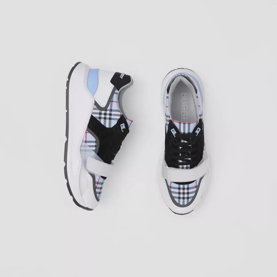 Giày Burberry Check Nylon Leather 'Pale Blue' 80514151 - Ảnh 6