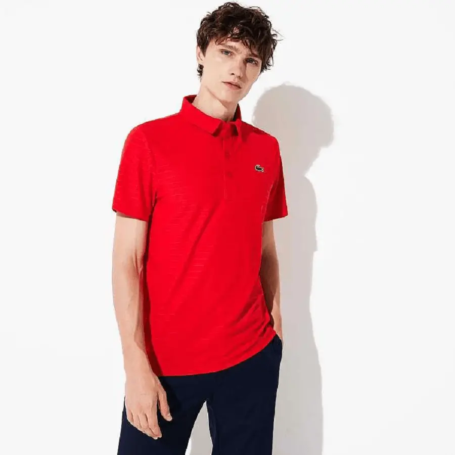 Áo Lacoste Polo SPORT Golf Striped Red DH8132-51-K2Q - Ảnh 3