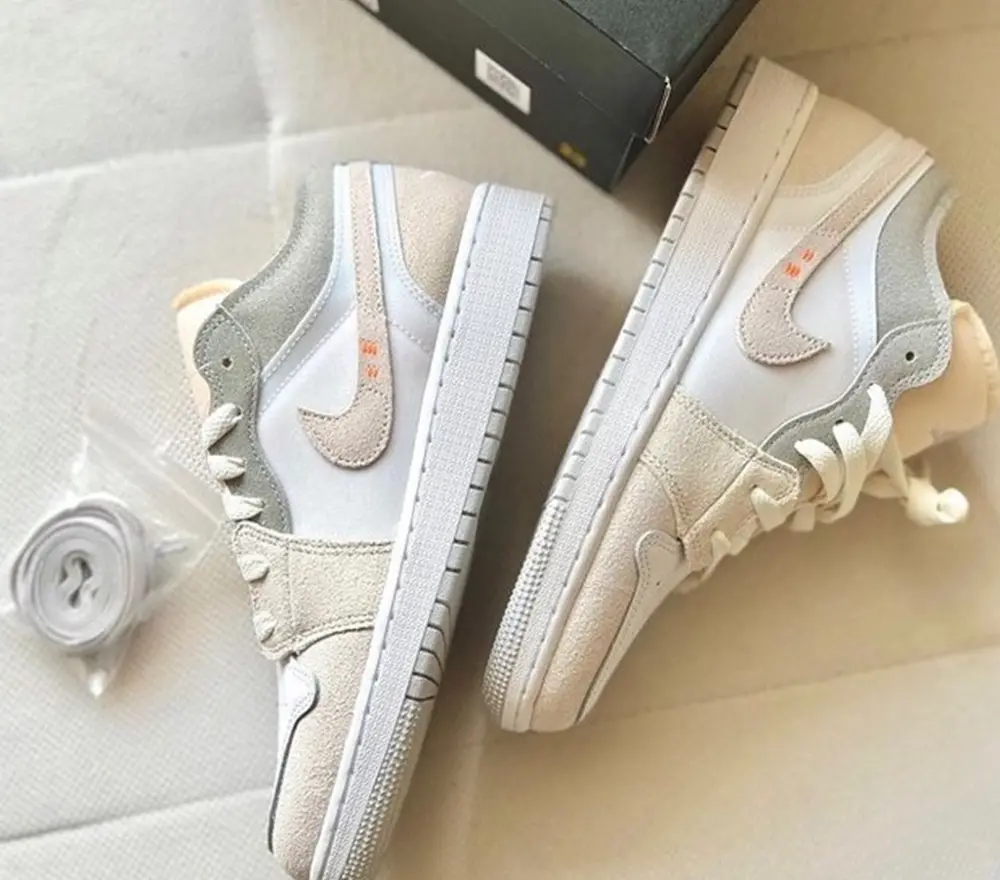 Alternative view of Giày Nike Air Jordan 1 Low SE GS Craft ‘Inside Out’ DQ3727-100
