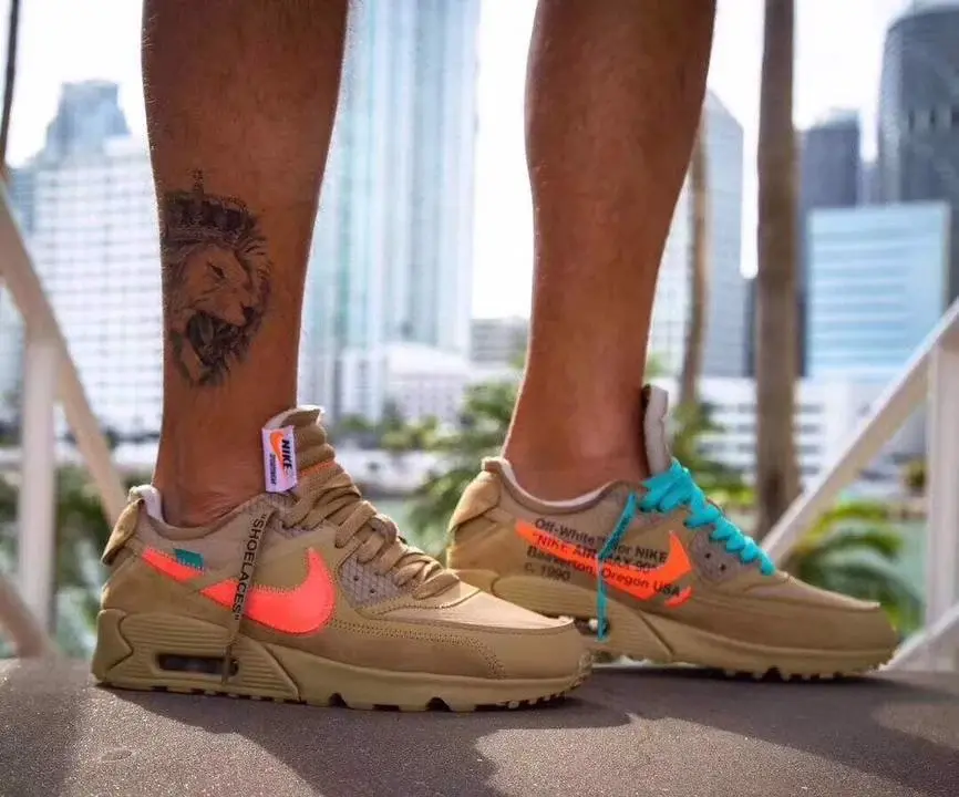 Giày Nike Off-White x Air Max 90 'Desert Ore' AA7293-200 - Ảnh 3