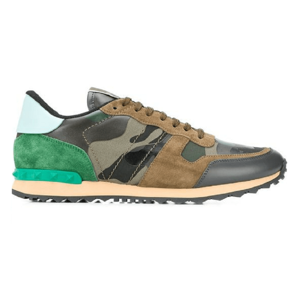 Giày Valentino Camouflage Rockrunner Sneakers in Green VY2S0723TCCK22