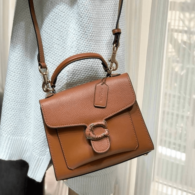 Túi Coach Tabby Top Handle 20 With Snakeskin Detail C3887 B4SN7 - Ảnh 5