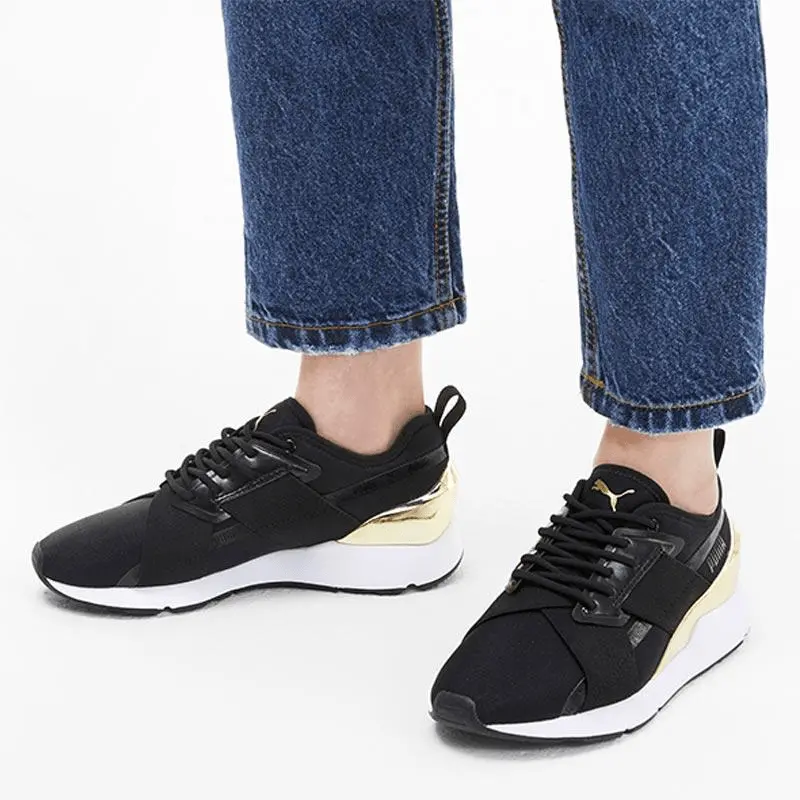 Giày Puma Wmns Muse X-2 Metallic 'Black Team Gold' 370838-07 - Ảnh 3