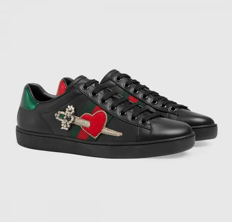 Alternative view of Giày Gucci Ace Leather Embroidered Sneaker 472990-A38G0-1283