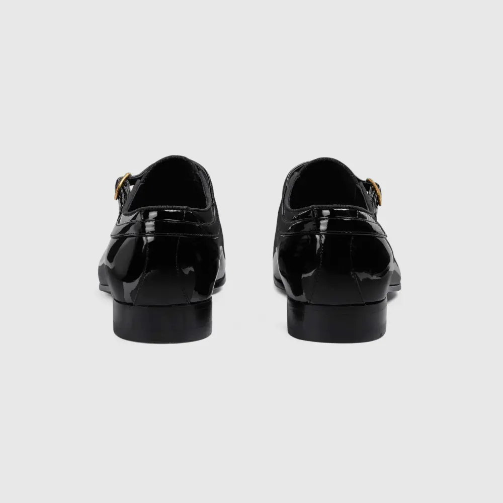 Giày Gucci Loafer With GG Canvas 'Black Patent' 739775-AABZW-1041 - Ảnh 4