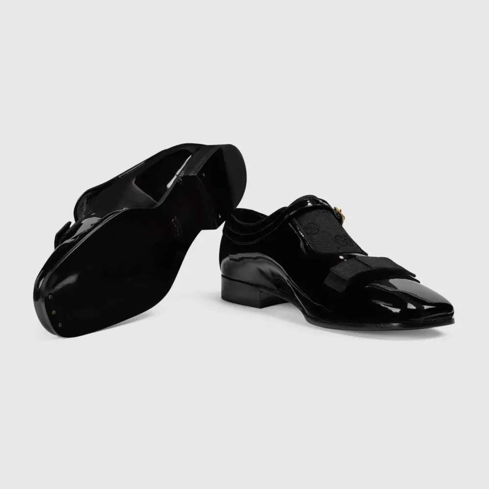 Alternative view of Giày Gucci Loafer With GG Canvas 'Black Patent' 739775-AABZW-1041