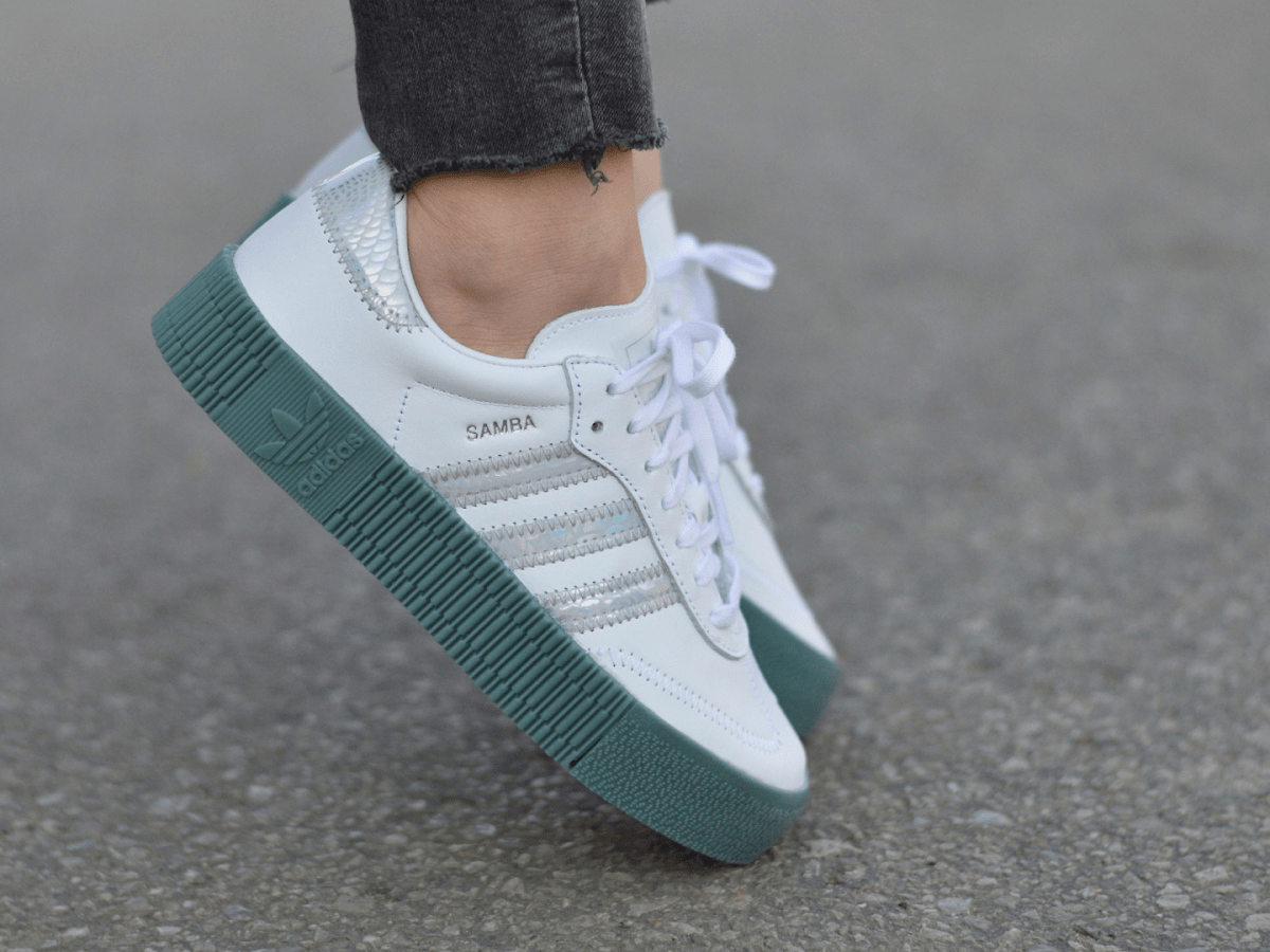 Giày Adidas Wmns Sambarose 'White Silver Green' FX6274 - Ảnh 2