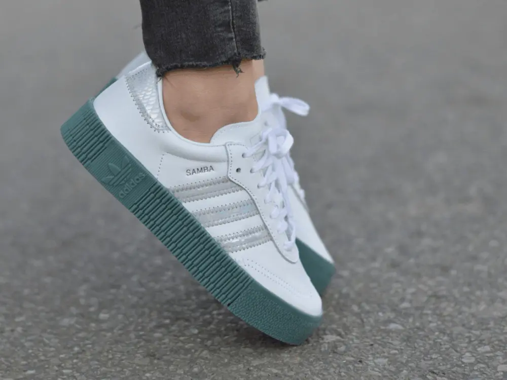 Alternative view of Giày Adidas Wmns Sambarose 'White Silver Green' FX6274