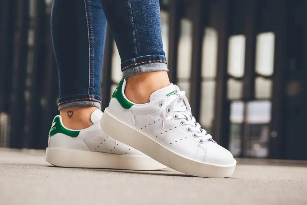 Giày Adidas Wmns Stan Smith Bold 'White Green' S32266 - Ảnh 5
