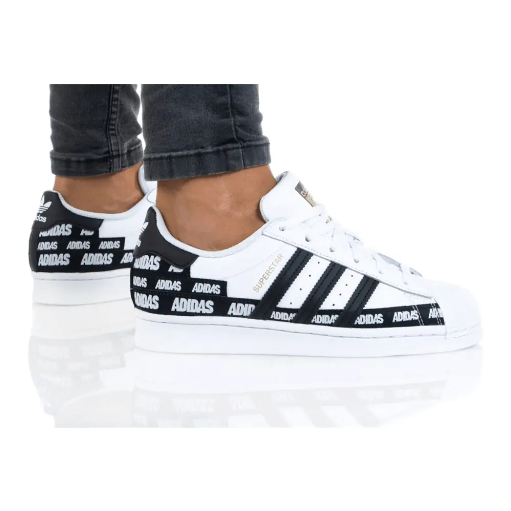 Alternative view of Giày Adidas Superstar J 'Wordmark Heel Stripe - Cloud White' FX5871
