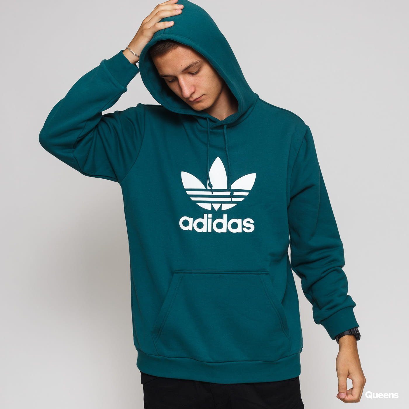 Áo Adidas Trefoil Hoodie Green EJ9681 - Ảnh 3
