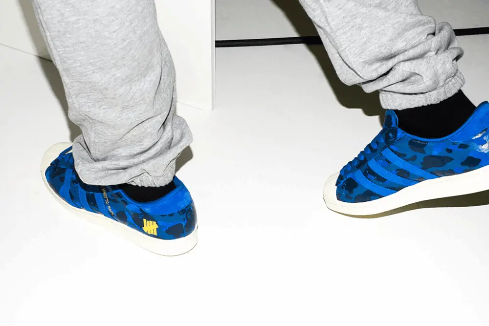 Giày Adidas Superstar 80s 'Undefeated Bape Blue Camo' S74775 - Ảnh 5