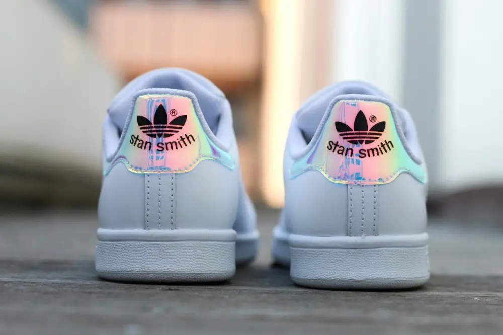 Giày Adidas Orginals Stan Smith White Iridescent 'Hologram' AQ6272 - Ảnh 3
