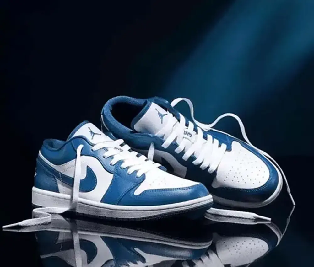 Giày Nike Air Jordan 1 Low White Dark Marina Blue DC0774-114 - Ảnh 7