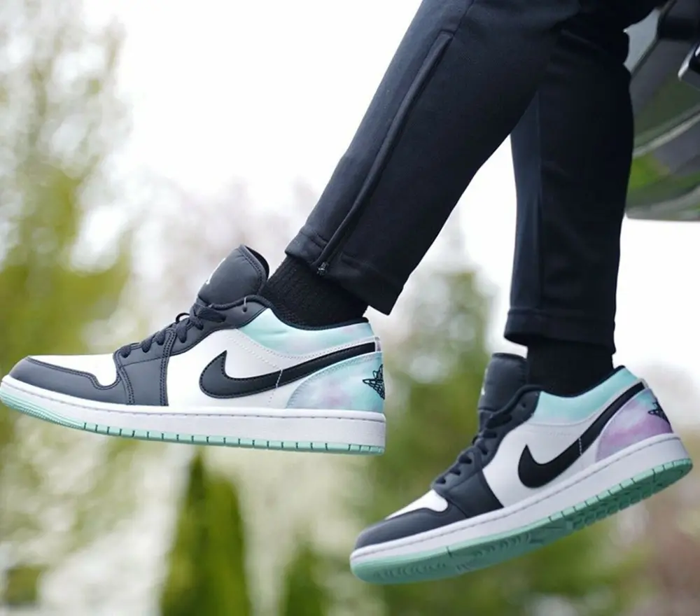 Giày Nike Air Jordan 1 Low Tie Dye White Black Tea DM1199-100 - Ảnh 5