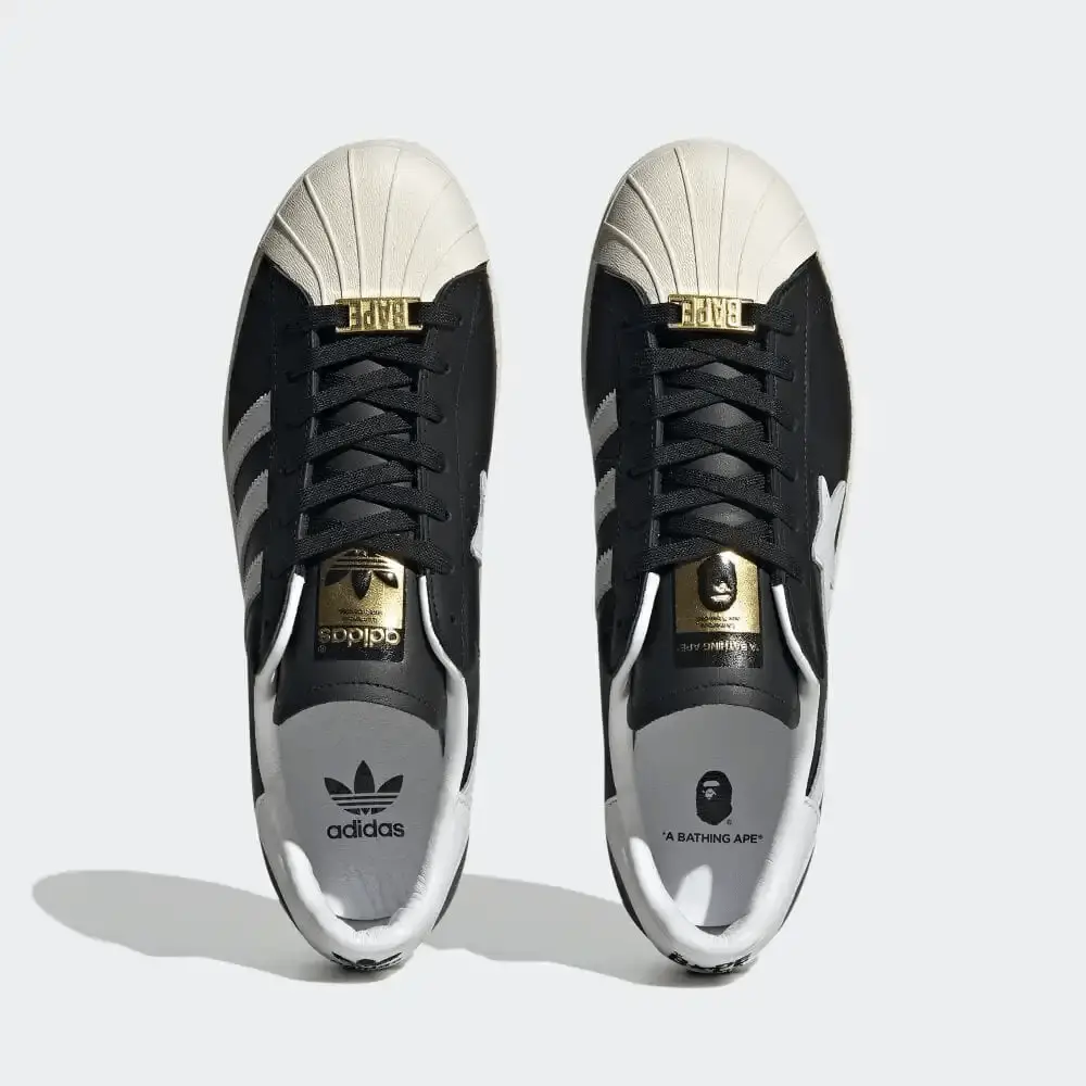 Giày Adidas x BAPE Superstar 80s 'Core Black Off White' IF2385 - Ảnh 7