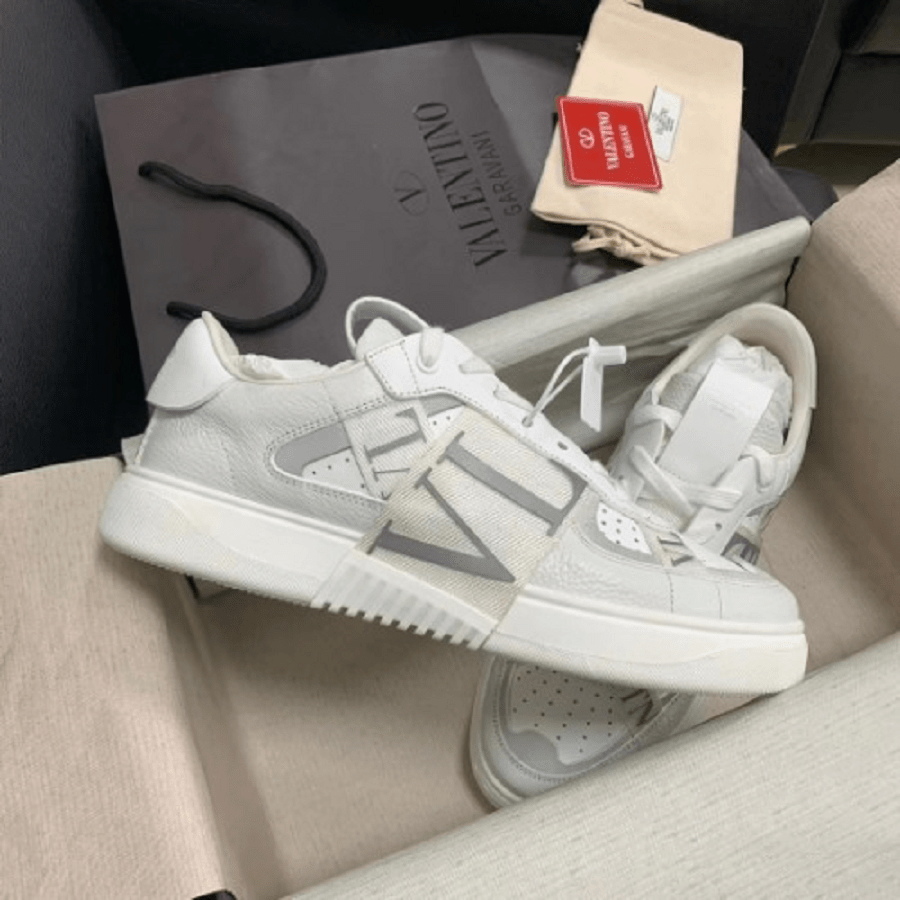 Giày Valentino Low-Top Calfskin VL7N Sneaker VY2S0C58WRQ22E - Ảnh 4