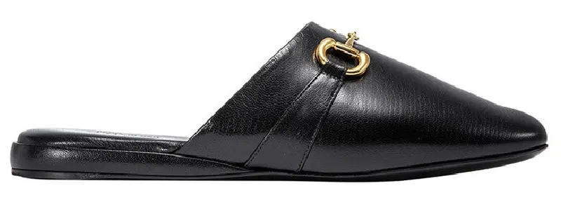 Giày Gucci Wmns Black Flat Slipper Sandals 601597-D3V00-1000
