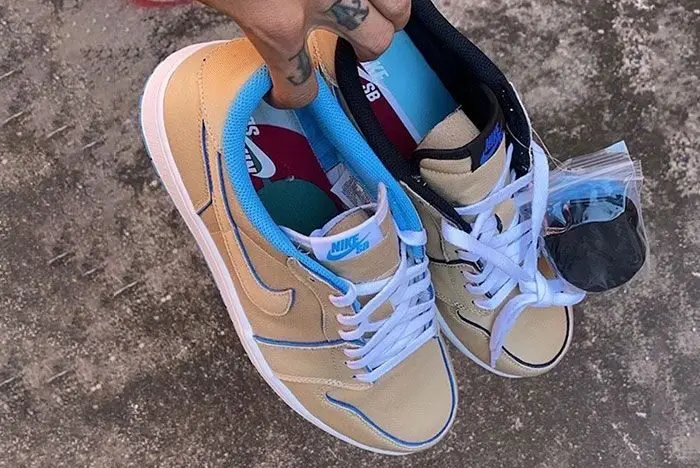 Giày Nike Jordan 1 Low SB QS Lance Mountain Desert Ore CJ7891-200 - Ảnh 4