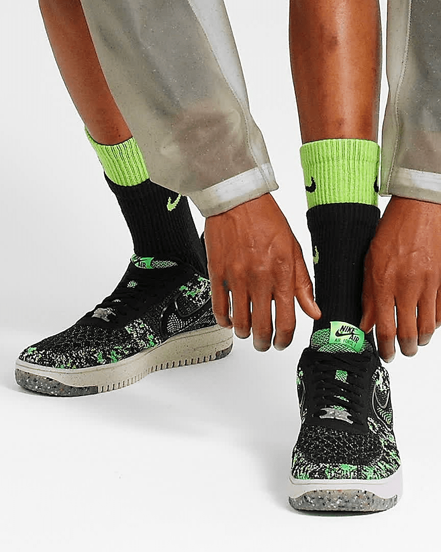 Giày Nike Air Force 1 Low Crater Flyknit 'Black Volt' DM0590-002 - Ảnh 5