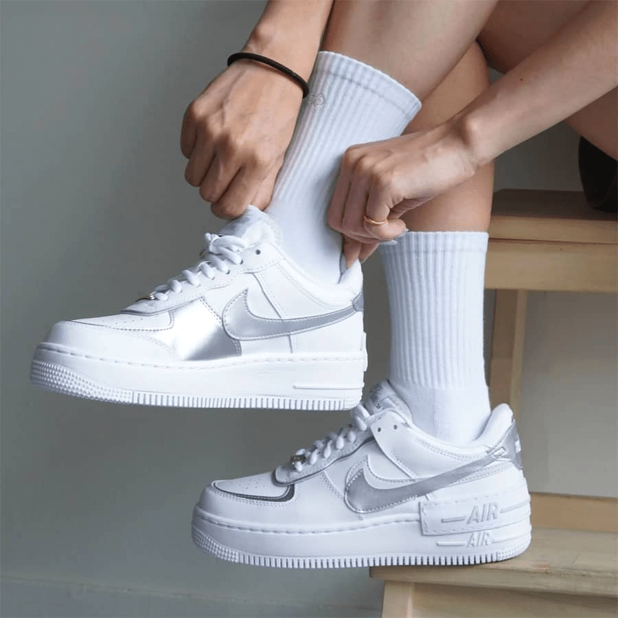 Giày Nike Air Force 1 Shadow 'White Metallic Silver' CI0919-119 - Ảnh 7