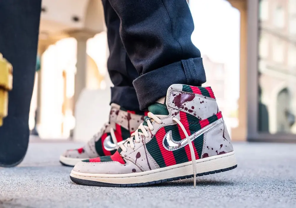 Giày Nike Shoe Surgeon x Air Jordan 1 High 'Freddy Krueger' Custom - Ảnh 4