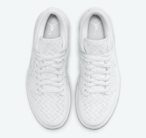 Alternative view of Giày Nike Wmns Air Jordan 1 Low Breathe 'Triple White' DC9508-100