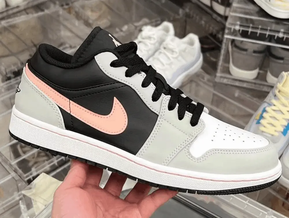 Giày Nike Air Jordan 1 Low 'Black Grey Fog Bleached Coral' 553558-062 - Ảnh 6