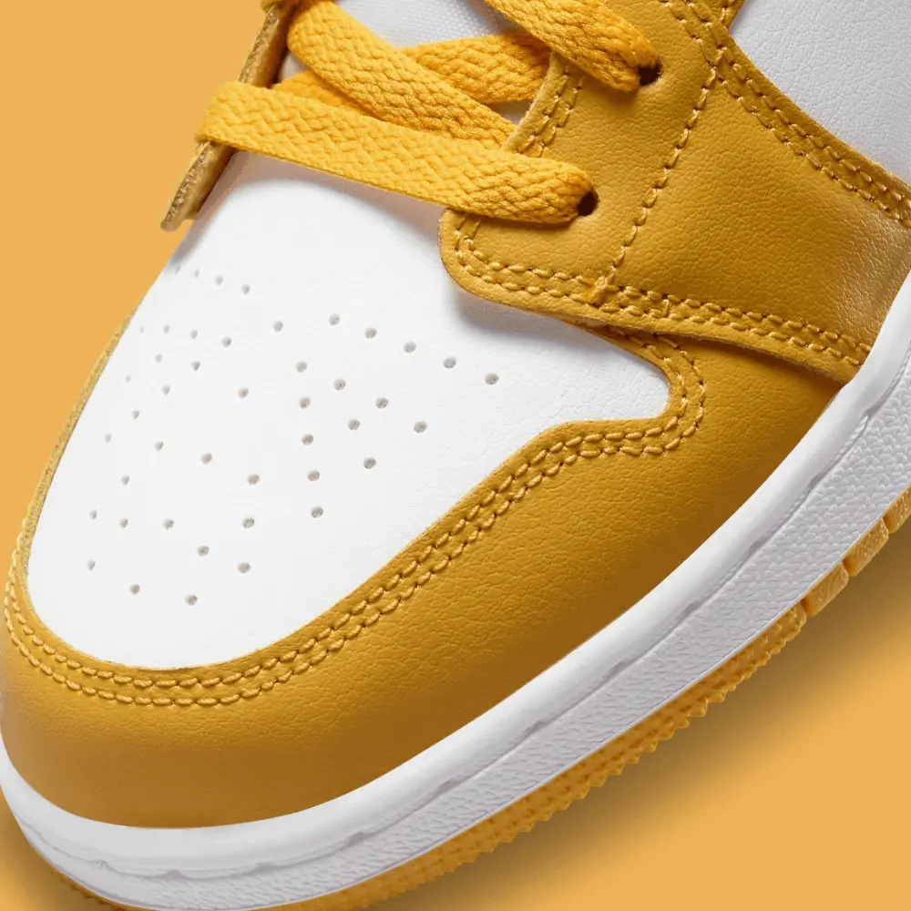 Giày Nike Air Jordan 1 Low GS 'White Yellow' 553560-171 - Ảnh 6