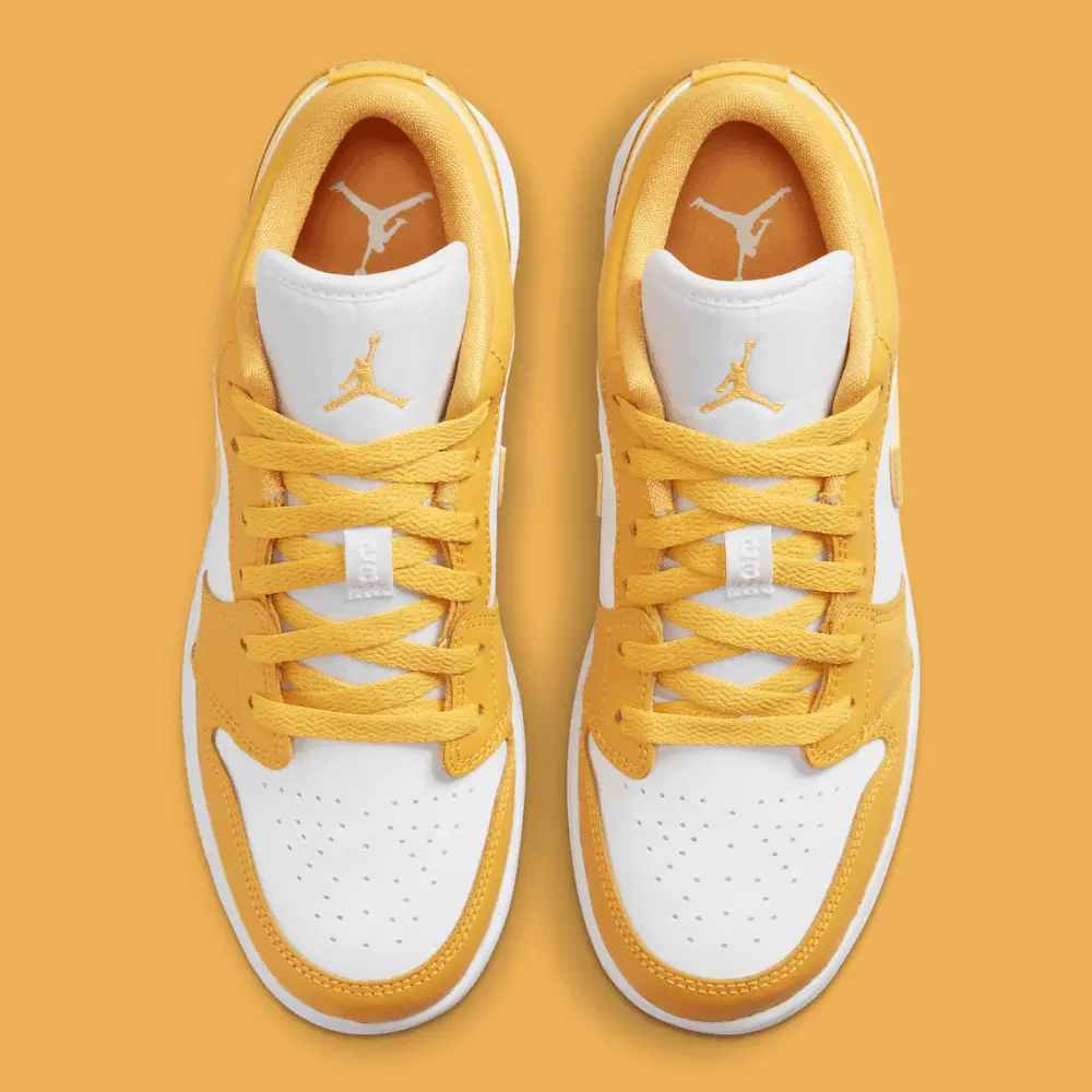 Giày Nike Air Jordan 1 Low GS 'White Yellow' 553560-171 - Ảnh 3