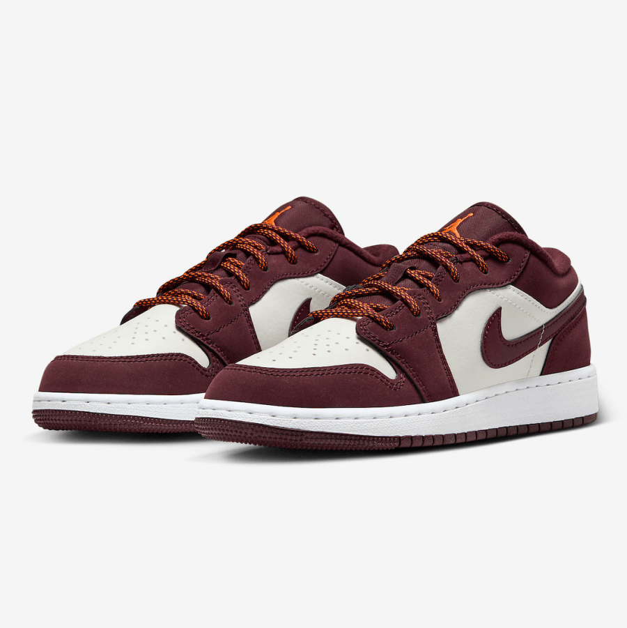 Giày Nike Air Jordan 1 Low GS 'Night Maroon' 553560-068 - Ảnh 3