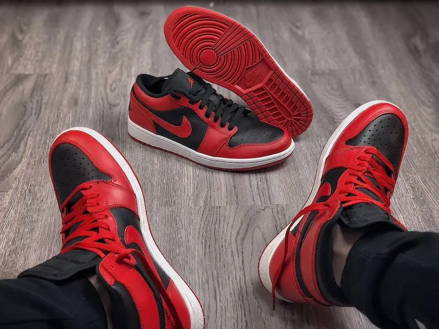 Giày Nike Air Jordan 1 Low 'Reverse Bred' 553558-606 - Ảnh 5