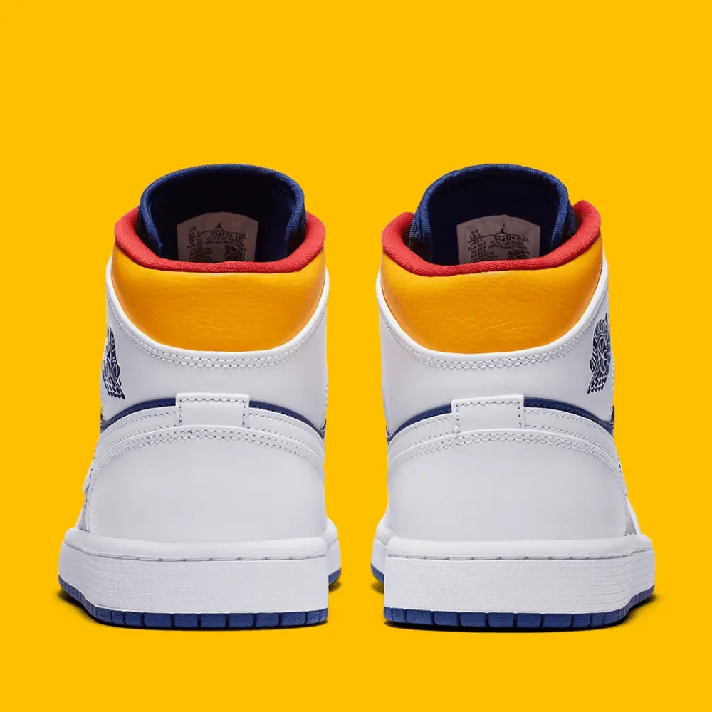 Giày Nike Air Jordan 1 Mid 'White Deep Royal Blue' 554724-131 - Ảnh 3