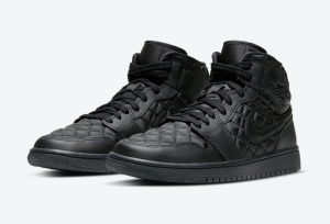 Alternative view of Giày Nike Wmns Air Jordan 1 Mid SE 'Black Quilted' DB6078-001