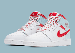 Alternative view of Giày Nike Air Jordan 1 Mid GS 'Topaz Mist' 555112-104